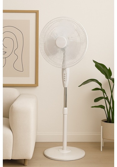 Girist Gr30 Merkür 3 Kademeli Ayaklı Vantilatör 40 Cm Beyaz