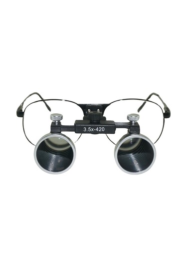 Hiperlupa St435 İnce Çerçeve Cerrahi Loupes Büyüteç Gözlük 3.5x420 Değişken Pupil Mesafeli Metal Çerçeve