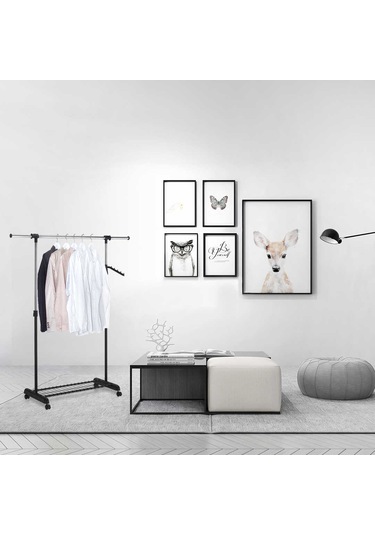 Handy Mate Morena Yükseklik Ayarlı Geniş Elbise Askısı-siyahkrom 83-147x43x101-168 Cm Diğer