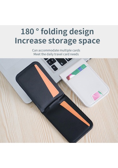 Fld-f5 3'ü 1 Arada Manyetik Kablosuz Şarj Cihazı Katlanabilir Kart Çantası Cep Telefonu Tutucu Bej