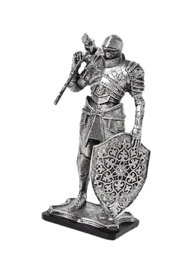Suntek Şövalye Heykeli Hediye Koleksiyon Heykelciği Gümüş