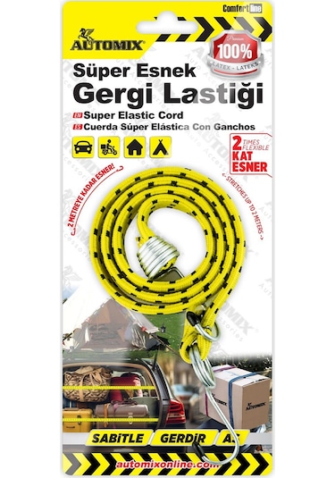Automix Süper Esnek Gergi Lastiği / 2 Metreye Kadar Esner