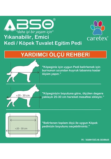 Abso Yıkanabilir Emici Köpek Pedi Kemik Baskılı Yeşil 100 x 100 CM