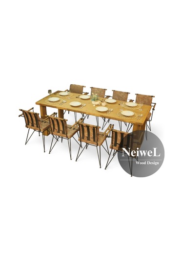 Neiwel Doer Doğal Ahşap Yemek Masası-70-120 Açık Ceviz