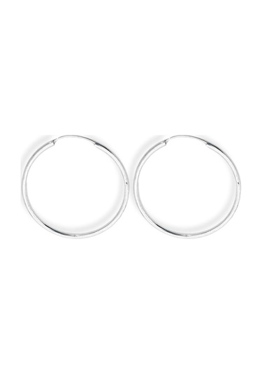 Oya Silver Gümüş Halka Küpe 3mm Kalınlık-4x4cm
