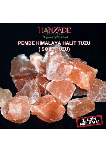 Hanzade Bitkisel Halit Tuz Sole Tuzu Pembe Şeffaf Berrak 3 KG