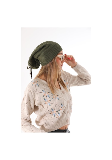 Kadın İpli Haki Bere Haki