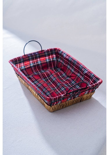 Rustika Nomia Hasır Dikdörtgen Ekmek Sepeti - 31 Cm Renkli