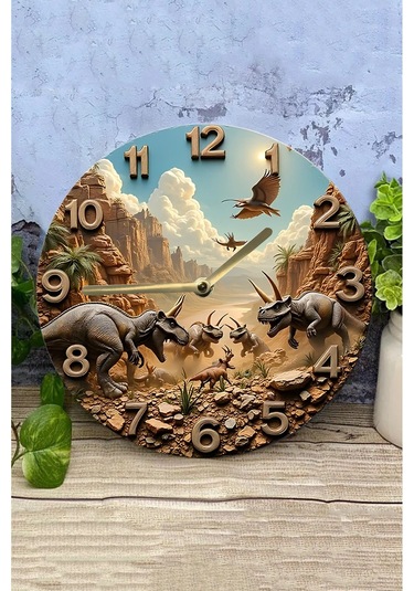 Sessiz Yuvarlak Ahşap Duvar Saati, Kuvars Hareketli 3d Görünümlü 2d Saat Sdw107 Renkli