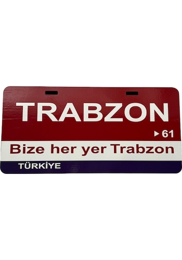 61 Plaka Numaralı Trabzon İli 15x30 Cm Ahşap Poster
