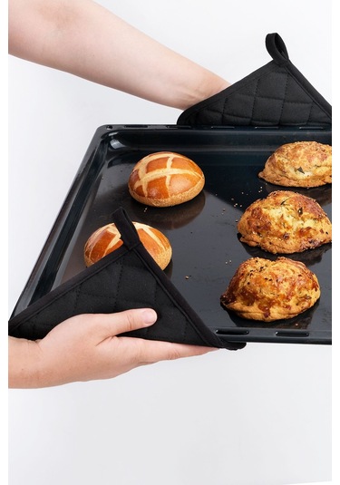 Yanmaz, Isıya Dayanıklı Fırın Tutacağı 2 Tutacak Siyah