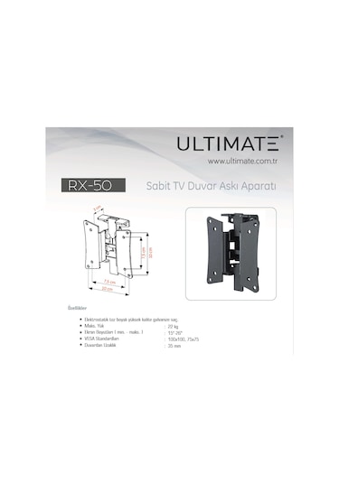 Ultımate Rx 50 15" 26" Tv Monitör Sabit Askı Aparatı