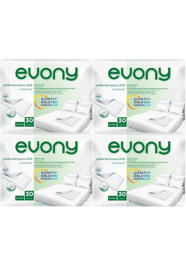 Evony Hasta Yatak Koruyucu 60*90Cm 120 Adet (4PK*30) (Kaymaz Özel