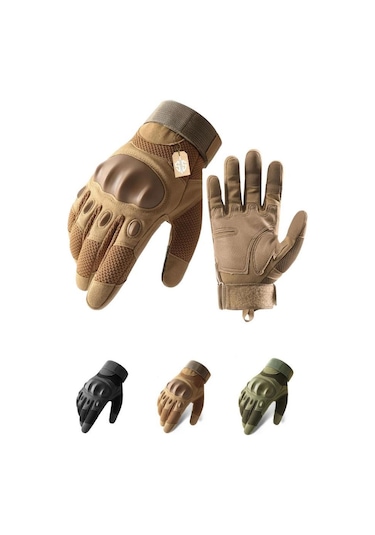 Single Sword Eklem Koruyucu Tam Parmak Motorcu Ve Bisiklet Eldiveni L-bej