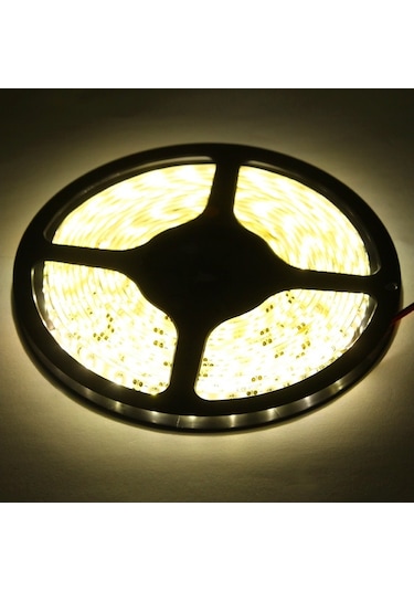 Soulader Suya Dayanıklı 3528 Led Şerit Işık 1 Metre 60 Led Sıcak Beyaz Aydınlatma Dekorasyon Beyaz
