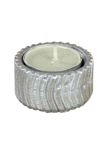 Mumluk Şamdan Tealight Mum Uyumlu Tekerlek Model - Gümüş