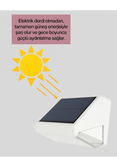 Suya Dayanıklı Solar Duvar Lambası Akıllı Gece Sensörlü Işık Çok Renkli