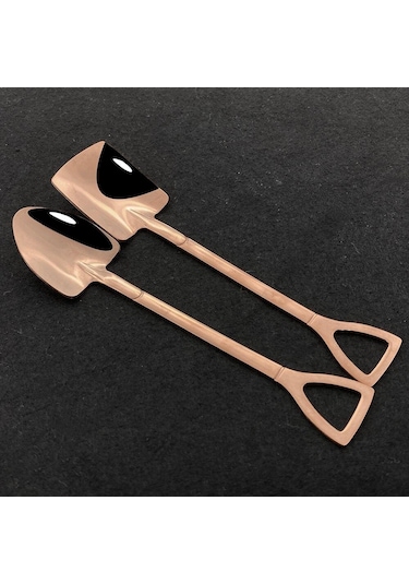 Çok Renkli 4 Adet Yaratıcı Paslanmaz Çelik Kürek Şekli Kaşık Çatal Siyah Sofra Takımı Yemek Kaşığı Çatal Bıçak Kaşık Tk. 56515125 Çok Renkli