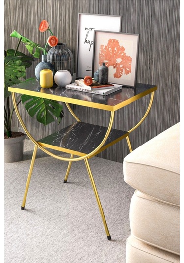 Yan Sehpa Komodin Metal Ayak Gold Bendir Çok Renkli