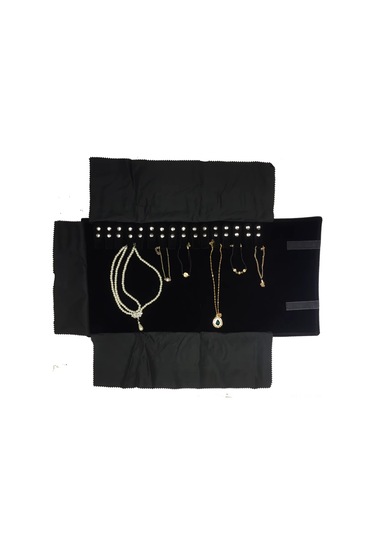 Kangvka Yolculuk İçin Yumuşak Kadife Mücevher Saklama Çantası - 16 Kolye/bilezik Bölmesi, Çabuk Sarılabilir, Çarpıklık Engeli Çok Renkli