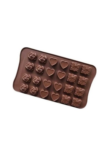 Dancemonkey Sugar Castle 24 Delikli Kalıp, Buz Tepsisi, Ateş Boyası Kalıp, Gül Kek Kalıpları 49970041 Çok Renkli