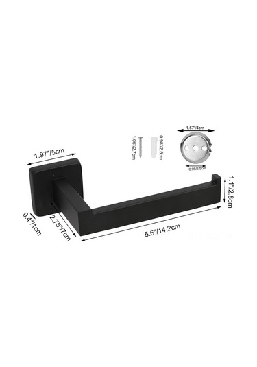 Konesam Sus 304 Paslanmaz Çelik Kare Duvar Tipi Büyük Bobin Kağıt Mendil Rafı - Banyo, Mutfak, Ofis İçin Siyah, 6.5