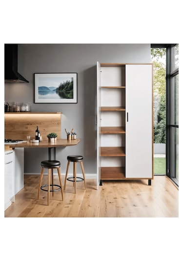 Ahşap Renk Çok Amaçlı 2 Kapılı Dolap