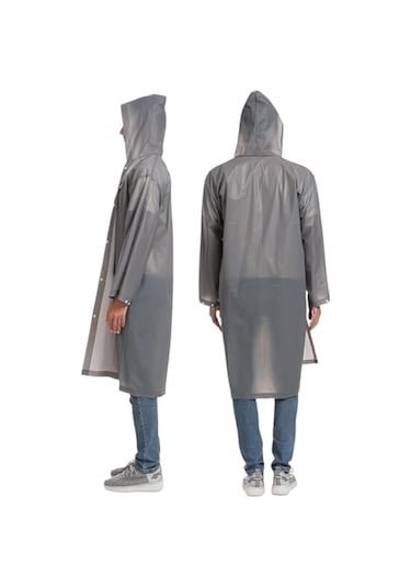 Tezzgelsin Erkek Rüzgar Geçirmez Kapüşonlu Yağmurluk Gri
