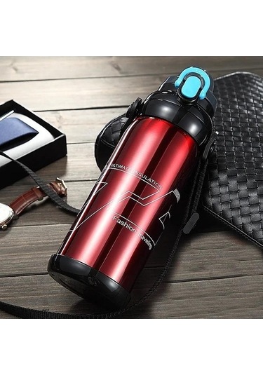 Fastbuy 800ml Mavi Paslanmaz Çelik Termos, Spor Su Şişesi, Kahve-çay Sıcaklık Ayarı, Süt İçme Kasesi, Kapasiteli Mavi, Ipx4 Mavi