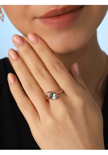 Serebranyj Dom 925 Ayar Gümüş Doğal Topazlı Yüzük 204149980 Diğer