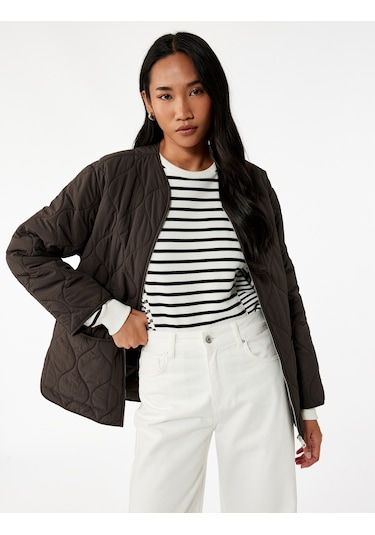 Koton Uzun Kollu Cepli Bisiklet Yaka Fermuarlı Oversize Kapitone Ceket Kahverengi 6wak20288ew Kahve Koton Uzun Kollu Cepli Bisiklet Yaka Fermuarlı Oversize Kapitone Ceket Kahverengi 6wak20288ew Kahve