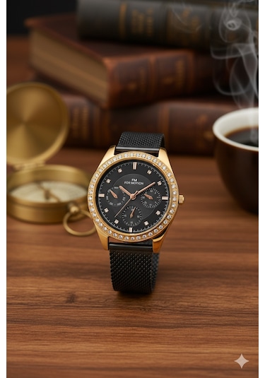 For Motion Kadın Kol Saati Altın Renk, Siyah Kadran - Fm.b01320h.01, 2 Yıl Garantili Altın For Motion Kadın Kol Saati Altın Renk, Siyah Kadran - Fm.b01320h.01, 2 Yıl Garantili Altın