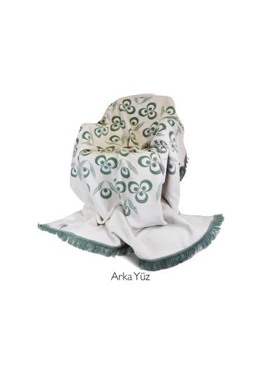 Bigghome Çintemani Yeşil Çift Kişilik Battaniye 200 X 220 Cm Karışık