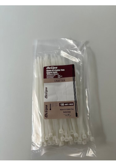 200 X 4,8 Kablo Bağı 100 Adet Beyaz