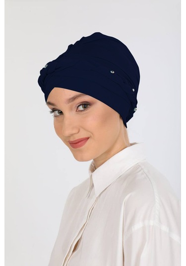 Örgü Taç Bone - Şık Ve Rahat Moda Aksesuarı Sdfpotb1001 Lacivert