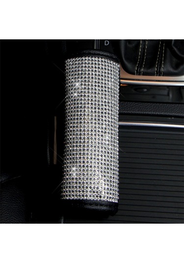 Ranyeek Siyah Pu Deri El Fren Kılıfı, Taşlı Desenli Araba El Freni Koruyucu Örtü