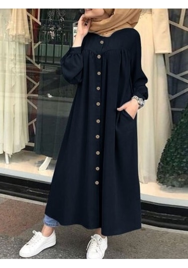 Barbora Keten Günlük Yazlık Tasarım Gömlek Kadın Elbise Büzgülü Ln351syh88 001