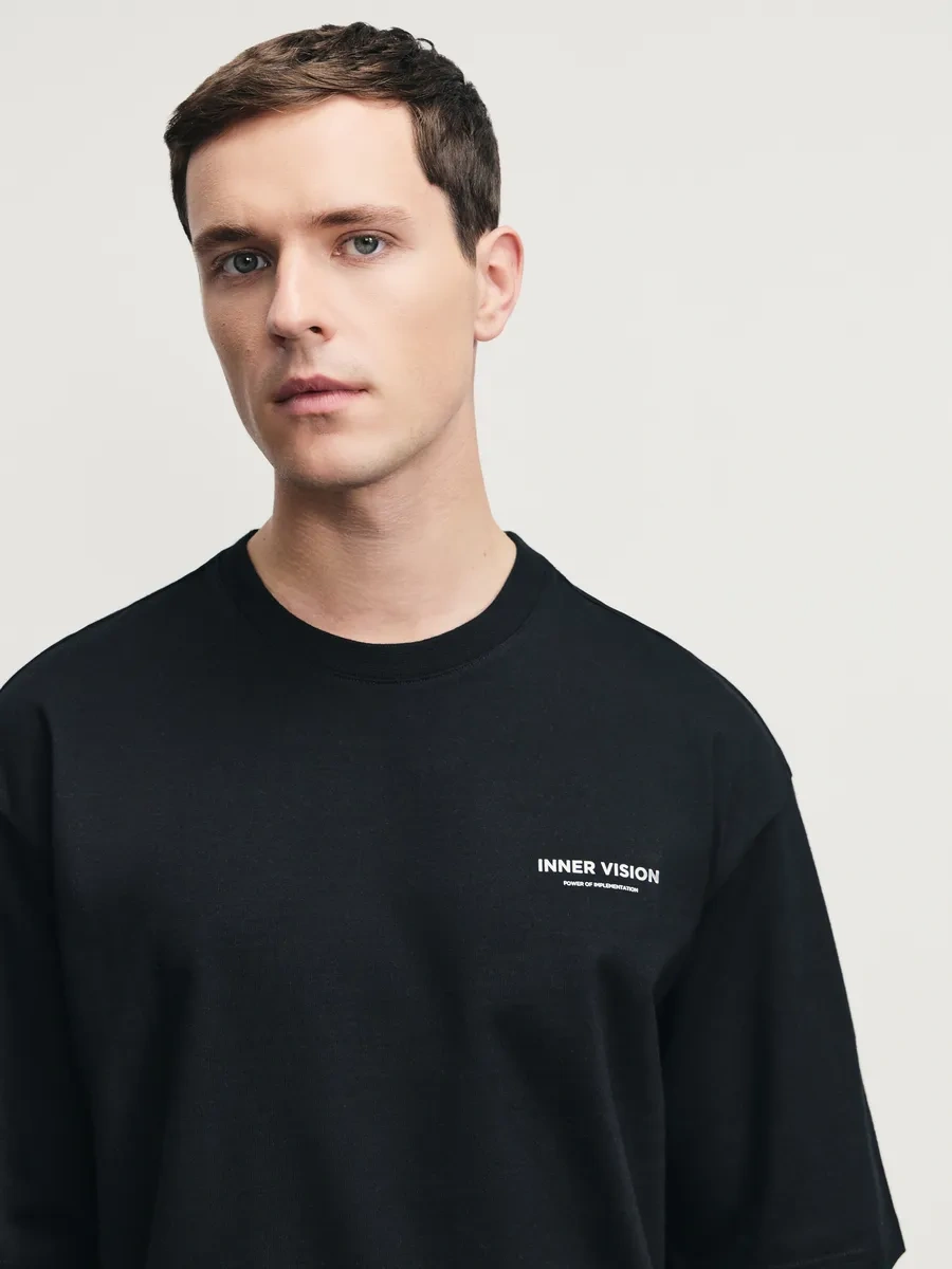 Zarına Göğüs Baskılı Tişört 418735233 Siyah