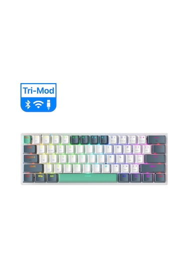 Machenike K500-B61W Tri-Mode Red Switch RGB İngilizce Oyuncu Klavye