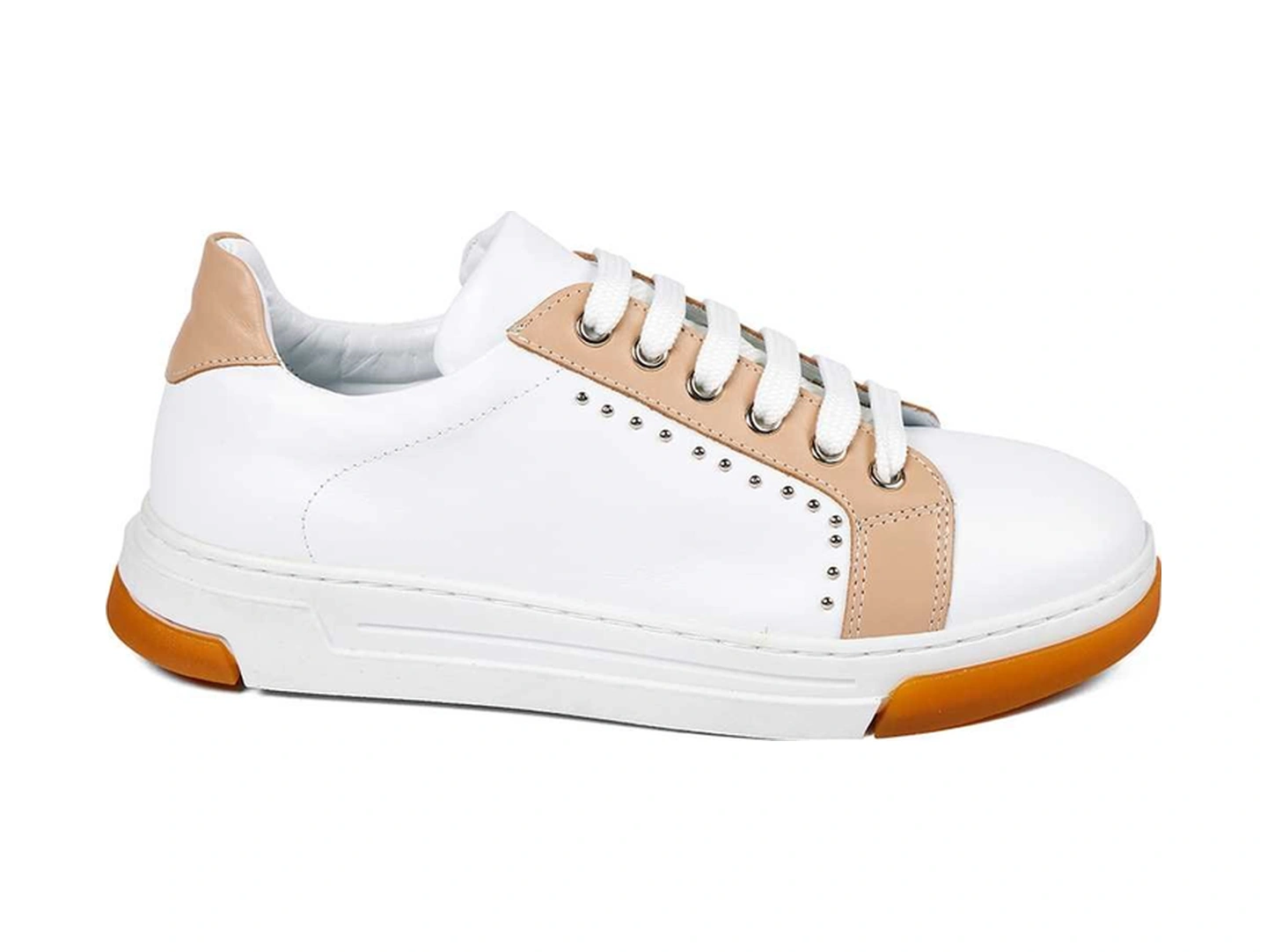 Bestello Bağcıklı Termoplastik Sneaker 101-232155-03 Kadın Ayakkabı Beyaz-nude