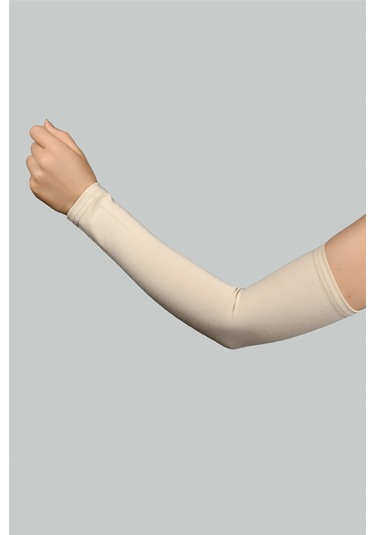 Altobeh Pratik Tesettür Kolluk Penye Kadın Namaz Kolluğu Düz - Krem