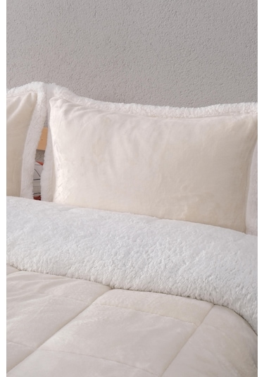 Comforter Çift Kişilik Battaniye Seti - Krem