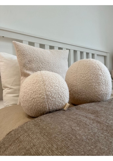 Teddy Top Dekoratif Yastık Krem Krem