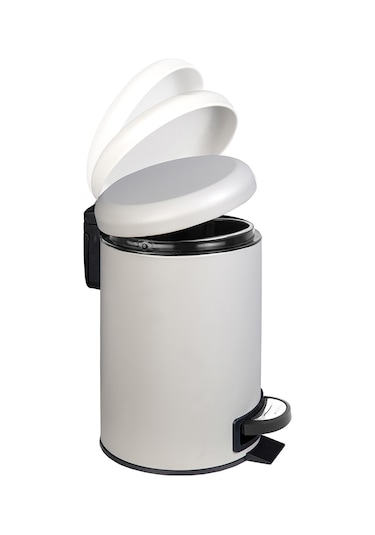 SİLİWAX Elit Ikili Banyo Seti Bej 3 lt Çöp Kovası Tuvalet Fırçası Bej