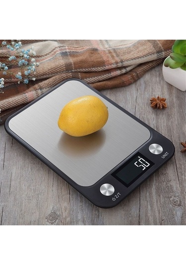 Dijital Akıllı Terazi - 15kg Tartım, Siyah Gıda Terazisi Siyah