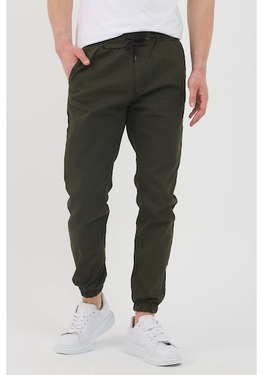 Tarz Cool Erkek Bel Paça Lastikli Jogger Pantolon Haki