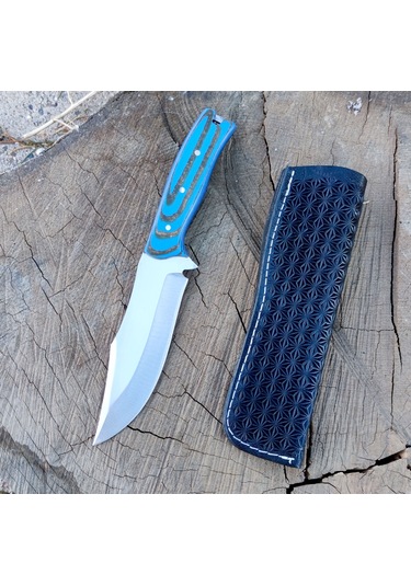 Av Bıçağı Bushcraft Avcı Bıçağı Kamp Bıçağı El Yapımı Hg-Bp08 Mavi