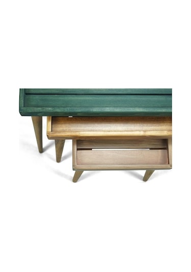 Doğal Ağaç Masif Kütük Lata 3’lü Zigon Sehpa