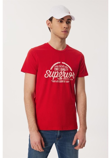 Lee Cooper Joseph Erkek O Yaka T Shırt Kırmızı 16112 Kırmızı