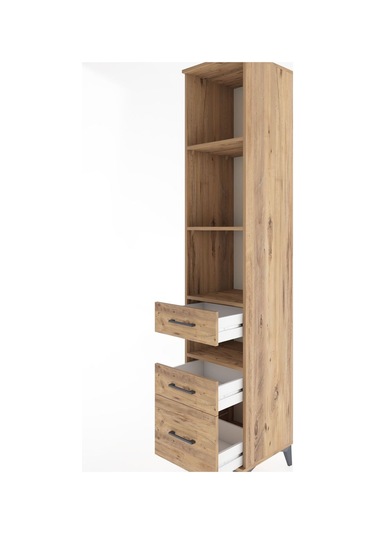 Hyperion Dolap 4 Raflı 3 Çekmeceli 44x44x221 Çam-çam Çam